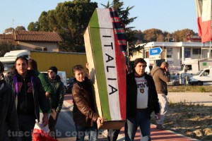 Il blocco al casello di Orte