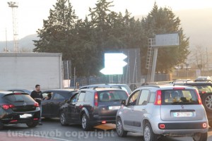 Il blocco al casello di Orte