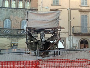 I lavori alla fontana delle Erbe
