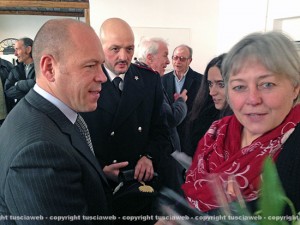Anna Maghi con capo della Mobile Fabio Zampaglione il maggiore Giovanni Rizzo