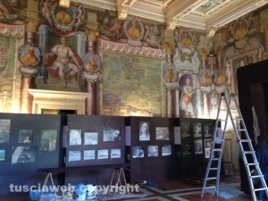 L'allestimento dell'esposizione di Sebastiano Del Piombo