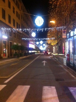 Le luminarie a via Marconi