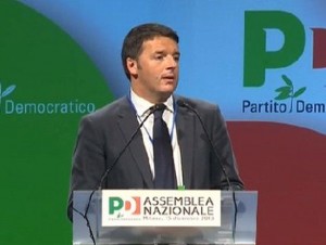 Matteo Renzi all'assemblea nazionale del Pd