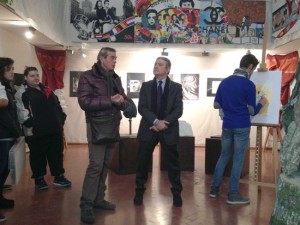 Marcello Meroi alla mostra dell'istituto F. Orioli