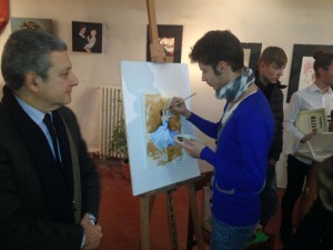 Marcello Meroi alla mostra dell'istituto F. Orioli