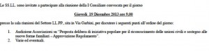 La convocazione della commissione