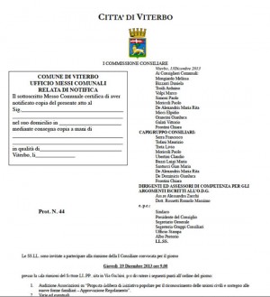 La convocazione della commissione