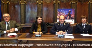 Gli assessori Ricci e Ciambella, il comandate Fainelli e Rita Patara