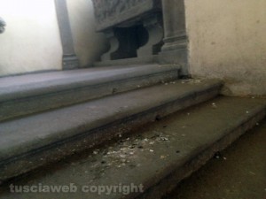 Escrementi di piccione a palazzo dei Priori