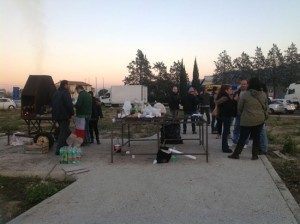 La protesta al casello di Orte