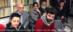 Emanuela Dei e Marco Trulli, dietro a destra, Santucci e Marinelli