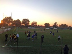 Un momento del match