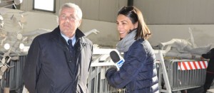 Il sindaco Michelini con la giornalista del Tg1