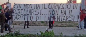 La protesta al casello di Orte