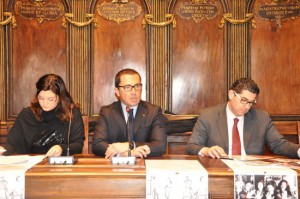 Micaela Rotelli, Andrea De Simone e Giacomo Barelli alla presentazione del calendario