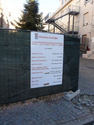 I lavori per la realizzazione dell'ascensore al Buratti