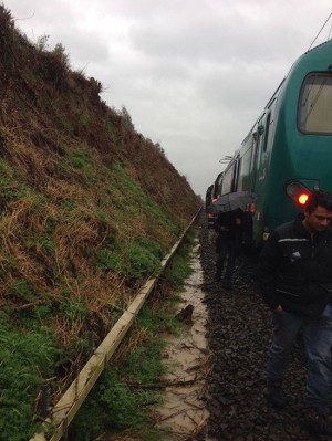 Il treno deragliato tra Tobia e Tre Croci