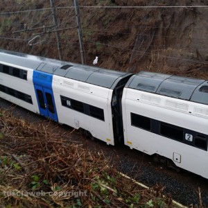 Il treno deragliato a Tobia - Foto inviata da Andrea Baccello