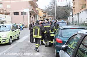 I vigili del fuoco sul posto 