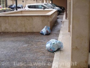 I rifiuti nella zona tra via Galvani e  il tribunale di Viterbo