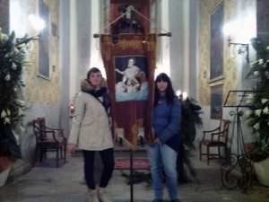 Elisa Gemini ed Elena Viventi, presidenti del comitato organizzatore del focarone di Bagnaia
