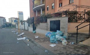 La plastica in giro per tutto il quartiere