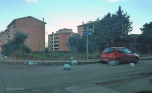 La plastica in giro per tutto il quartiere