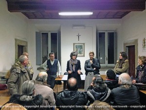 Francesco Serra, Raffaela Saraconi e Martina Minchella all'incontro a San Martino