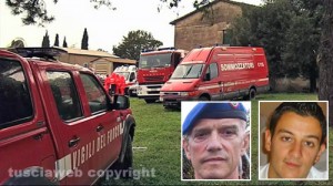 Il luogo della tragedia - Nei riquadri Giangiacomo Galligaris e Paolo Lozzi