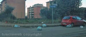 La plastica in giro per tutto il quartiere
