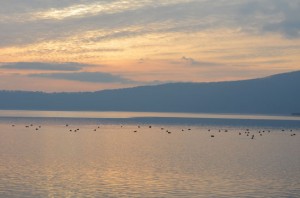 Il tramonto sul lago di Vico 