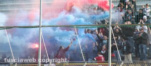 I fumogeni nella curva del Rieti