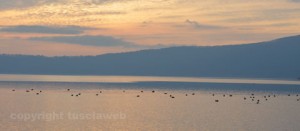 Il tramonto sul lago di Vico