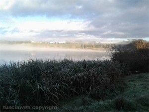 Brina e nebbia sul lago di Mezzano