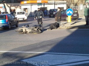 I vigili urbani intervenuti sul luogo dell'incidente