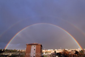 Lo spettacolare doppio arcobaleno su Viterbo