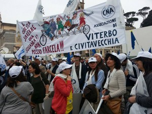 Cna in piazza a Roma