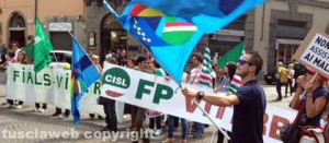 Una manifestazione dei sindacati