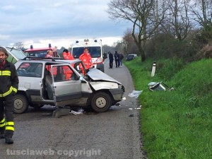 Tuscania- L'incidente mortale sulla Piansanese