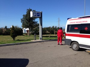 Il luogo dell'incidente a Civitavecchia