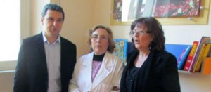 A sinistra Gino Bernardini all'inaugurazione del reparto