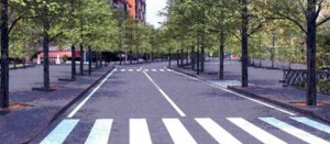 Il rendering dei lavori di via Genova