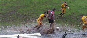Un'azione della gara Viterbese-Fontenuova - Foto del lettore Roberto Zena