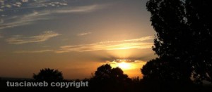 Il tramonto in località Paliano