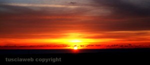 Il tramonto a Tarquinia