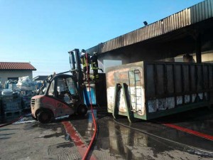 I vigili del fuoco sul posto