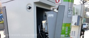 Viterbo - La colonnina del distributore in via della Palazzina