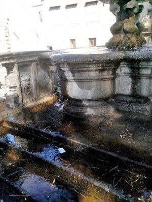 La fontana del comune in pessime condizioni