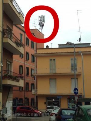 L'antenna a via Vicenza