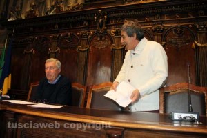 Il sindaco Leonardo Michelini e l'assessore Antonio Delli Iaconi